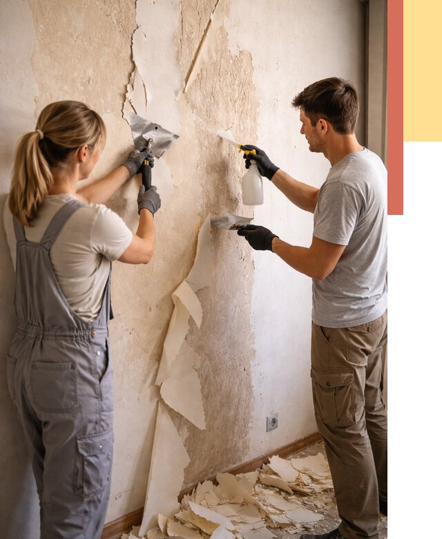 Снятие старых обоев в Сегеже от 5463 руб. под ключ недорого | ОТДЕЛОЧНИК-Сгж