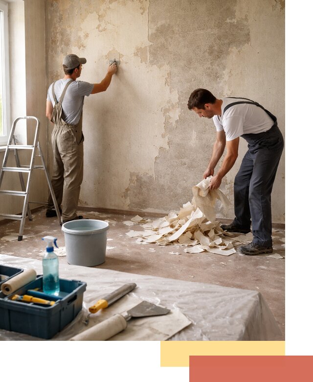 Снятие старых обоев в Сегеже быстро и качественно