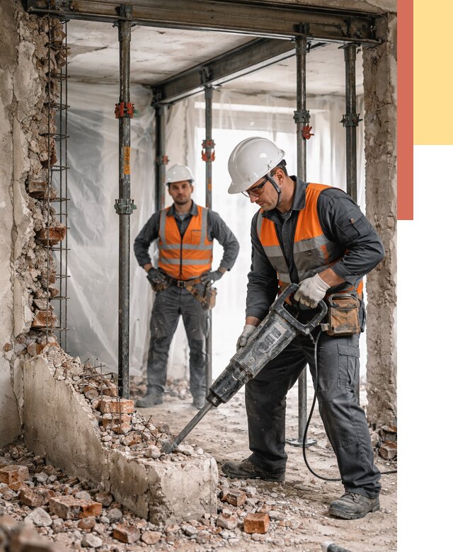 Снос несущих стен в Сегеже от 10665 руб. — демонтаж несущей стены под ключ | ОТДЕЛОЧНИК-Сгж