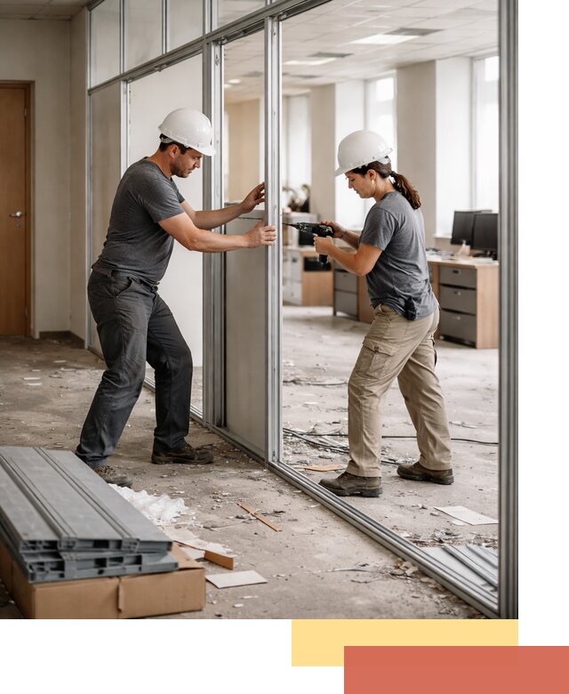 Демонтаж алюминиевых перегородок в Сегеже быстро и аккуратно