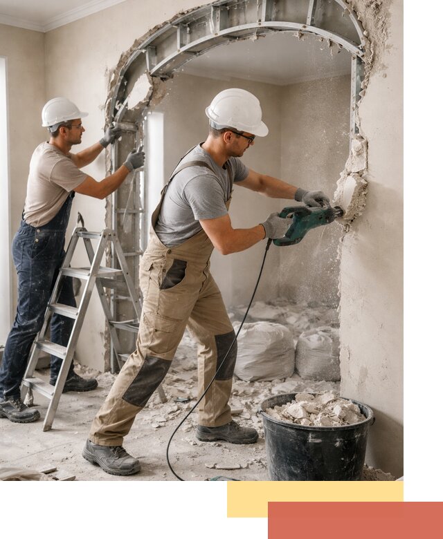 Демонтаж гипсокартонной арки в Сегеже быстро и аккуратно