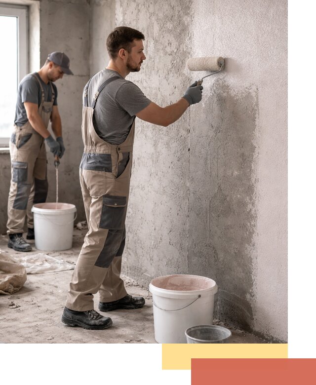 Нанесение бетоноконтакта на стены в Сегеже для последующей отделки