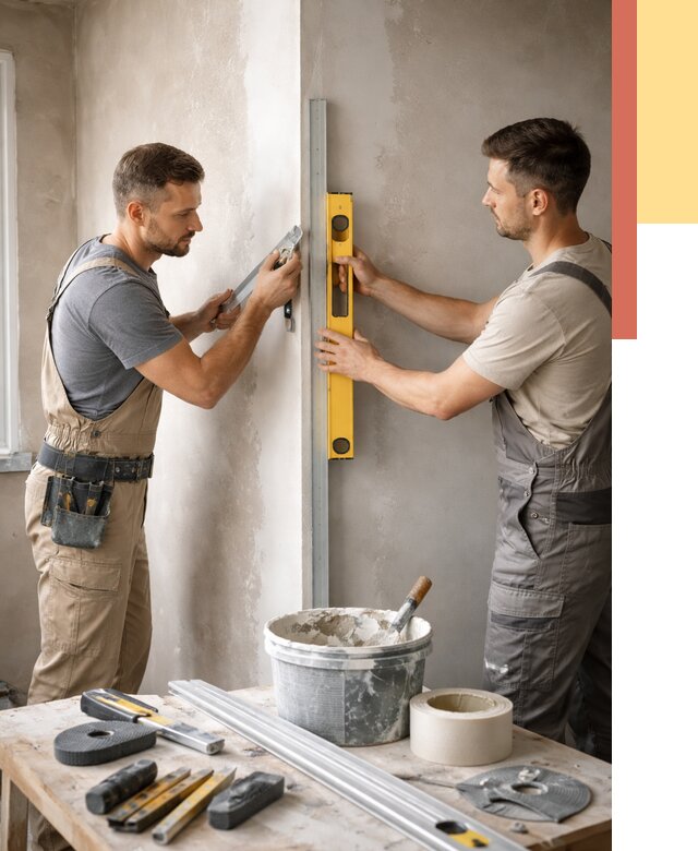 Выведение углов стен в Сегеже от 1925 руб. быстро и недорого | ОТДЕЛОЧНИК-Сгж