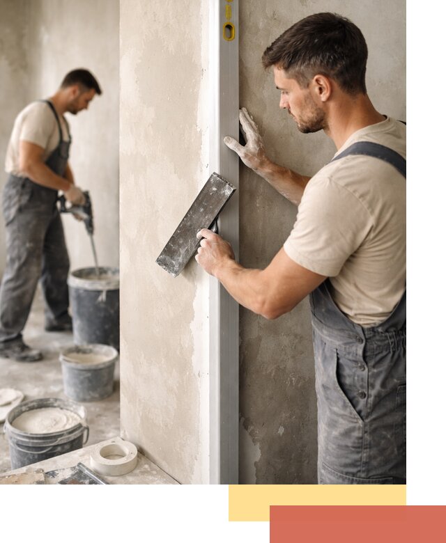 Выведение углов стен в Сегеже: монтаж и оштукатуривание