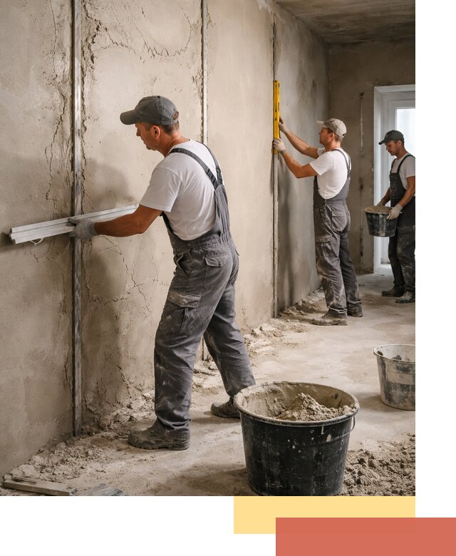 Штукатурка стен по маякам в Сегеже — точная и ровная поверхность