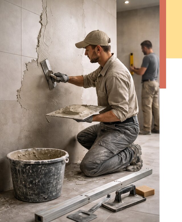 Штукатурка стен в ванной в Сегеже от 4682 руб./м² — выравнивание под ключ | ОТДЕЛОЧНИК-Сгж