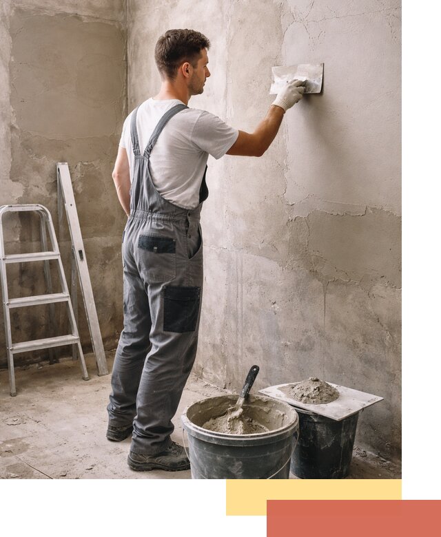 Штукатурка стен в ванной под ключ в Сегеже