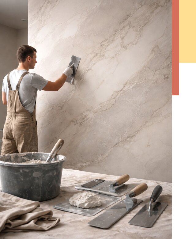 Декоративная штукатурка под мрамор в Сегеже от 2913 руб./м² — быстро и недорого | ОТДЕЛОЧНИК-Сгж