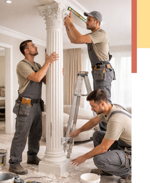 Установка декоративных колонн в Сегеже от 12486 руб. под ключ | ОТДЕЛОЧНИК-Сгж