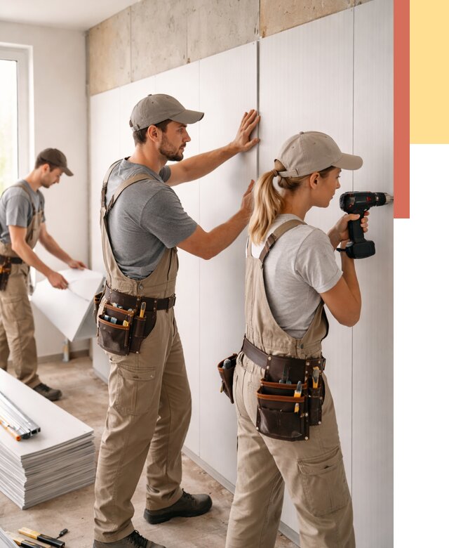 Монтаж ПВХ панелей на стены в Сегеже от 468 руб/м2 — быстро и недорого | ОТДЕЛОЧНИК-Сгж