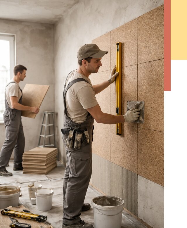 Монтаж пробковых панелей на стены в Сегеже от 3642 руб. — ОТДЕЛОЧНИК-Сгж