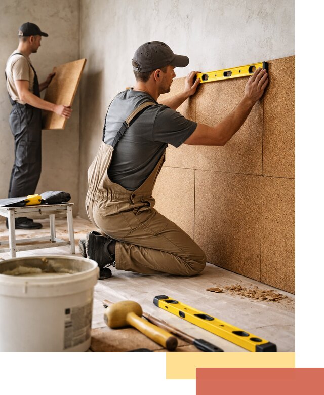 Монтаж пробковых панелей на стены в Сегеже быстро и качественно