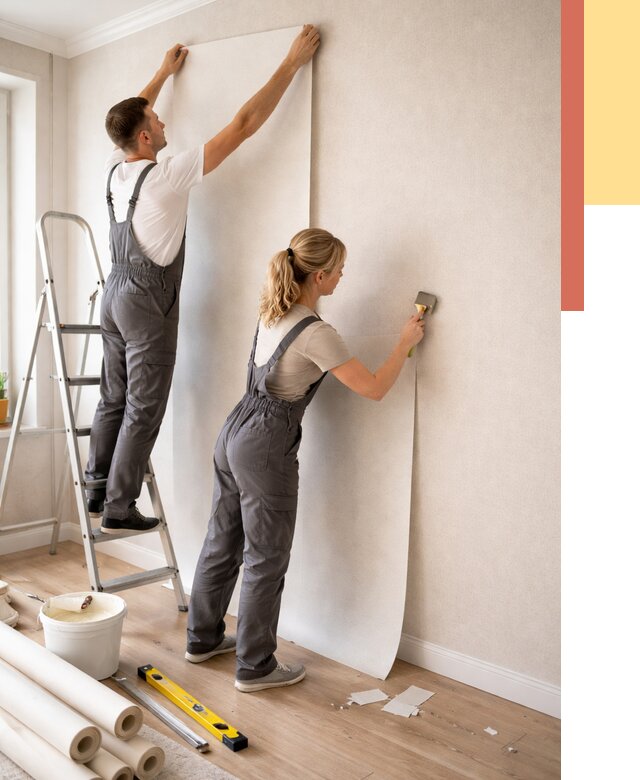 Поклейка флизелиновых обоев в Сегеже от 6243 руб. | Быстро и недорого — ОТДЕЛОЧНИК-Сгж