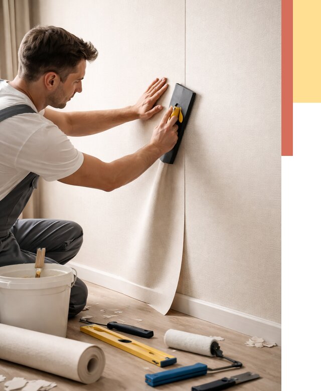 Поклейка виниловых обоев в Сегеже от 4682 руб. | Быстро и недорого — ОТДЕЛОЧНИК-Сгж