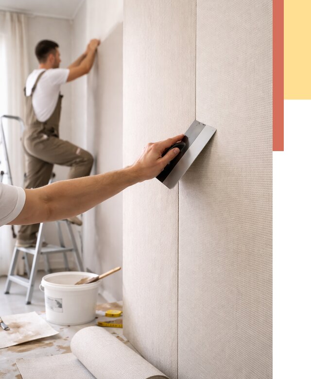 Поклейка текстильных обоев в Сегеже от 4682 руб. под ключ | ОТДЕЛОЧНИК-Сгж