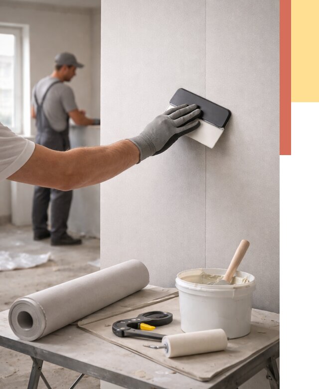 Поклейка обоев под покраску в Сегеже от 3642 руб. за м2 | ОТДЕЛОЧНИК-Сгж