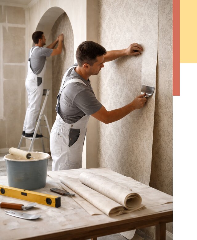 Поклейка обоев на сложные стены в Сегеже от 2913 руб. под ключ | ОТДЕЛОЧНИК-Сгж