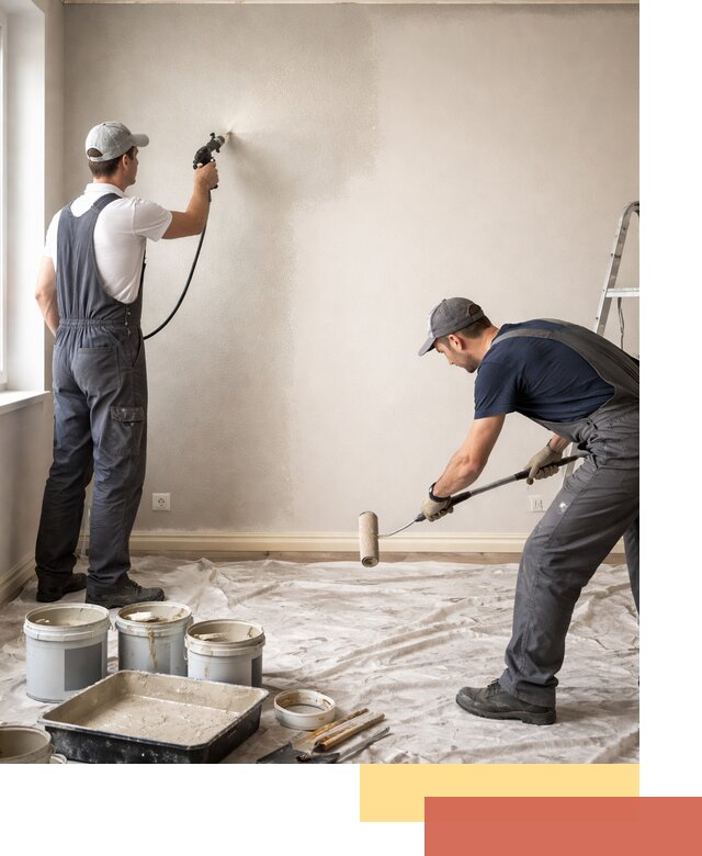 Покраска стен моющейся краской и защита поверхностей в Сегеже