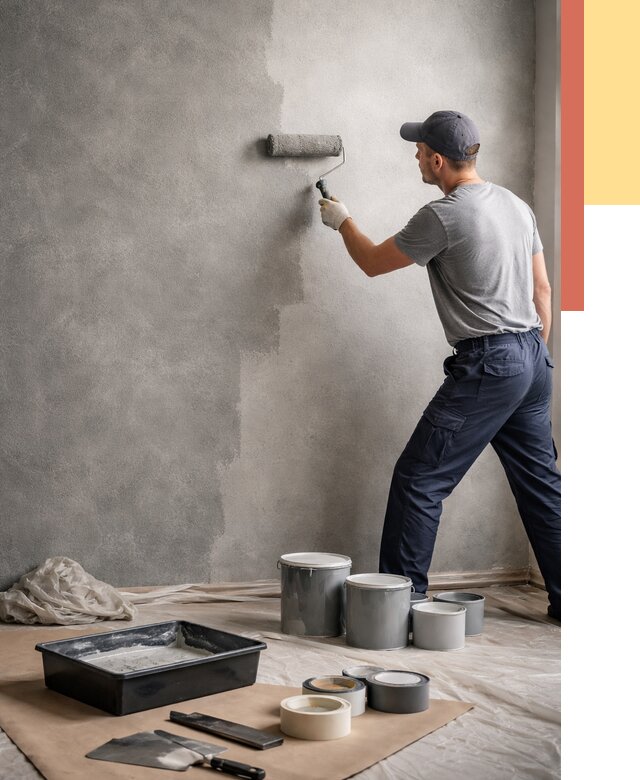 Покраска стен под бетон в Сегеже от 676 руб. за м2 — быстро и недорого | ОТДЕЛОЧНИК-Сгж