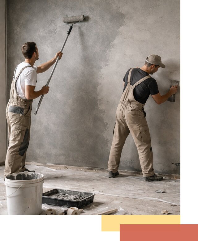 Покраска стен под бетон в Сегеже профессионально и недорого