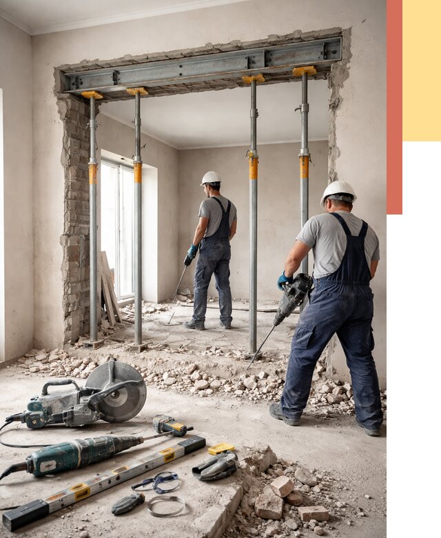 Прорезка проема в стене в Сегеже от 4682 руб. — быстро и недорого | ОТДЕЛОЧНИК-Сгж