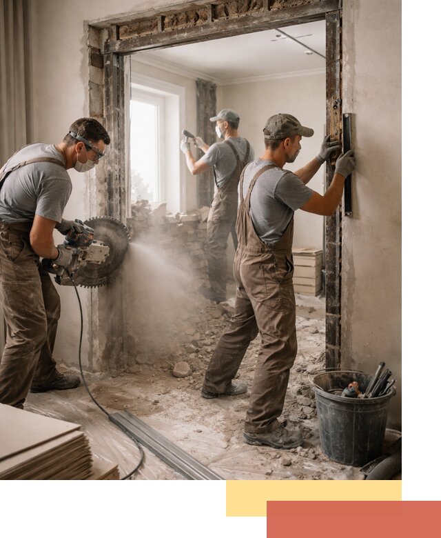 Расширение дверного проема под установку новой двери в Сегеже