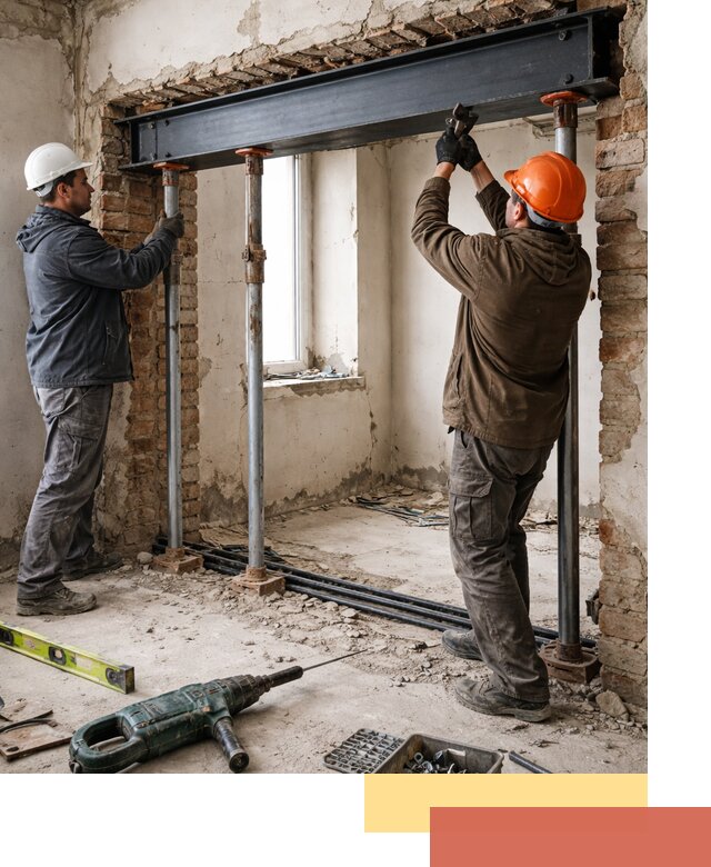 Усиление проема в стене в Сегеже для расширения и безопасности