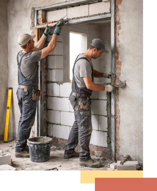 Закладка дверного проема под ключ в Сегеже: демонтаж, монтаж, отделка