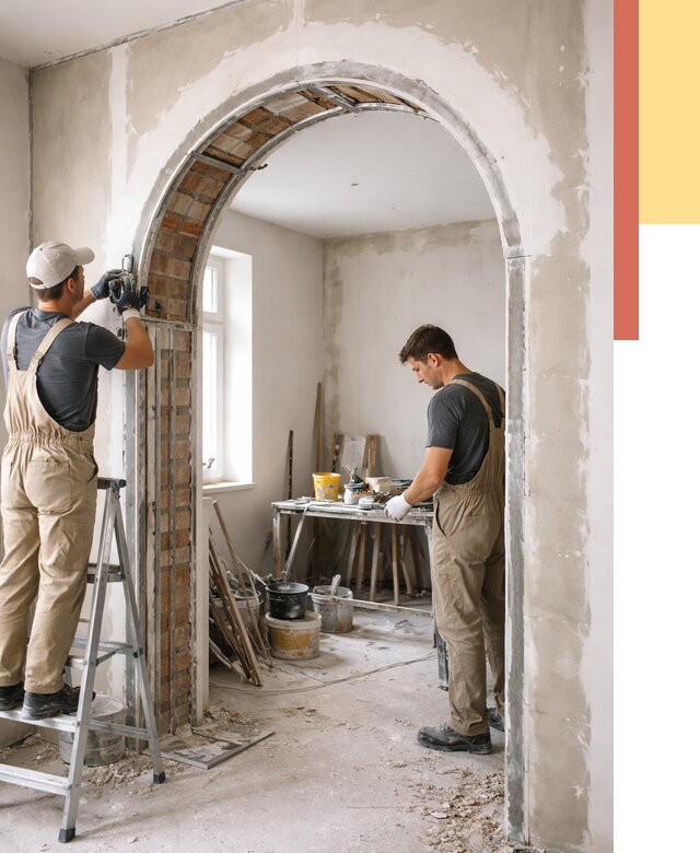 Устройство арочного проема в Сегеже от 9885 руб. под ключ — быстро и недорого | ОТДЕЛОЧНИК-Сгж