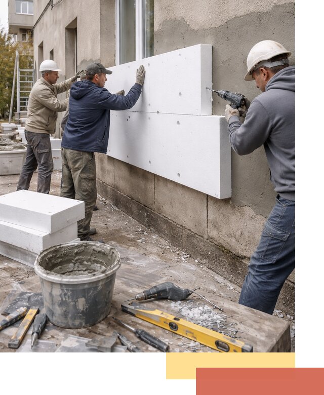 Утепление наружных стен пенопластом в Сегеже