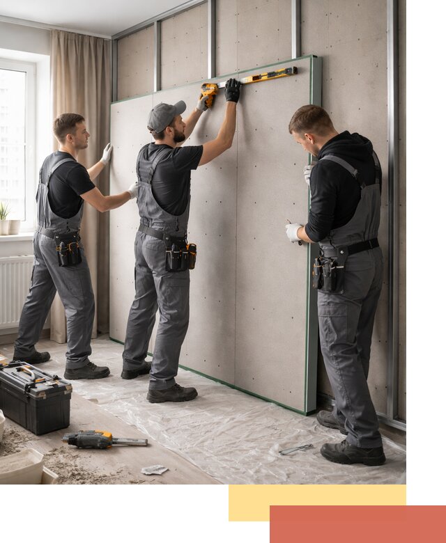 Шумоизоляция стен панелями ЗИПС в Сегеже для жилых и коммерческих помещений