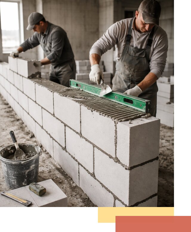 Кладка перегородок из газобетона в Сегеже быстро и качественно