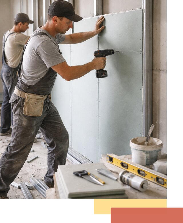 Кладка влагостойких перегородок ПГП в Сегеже