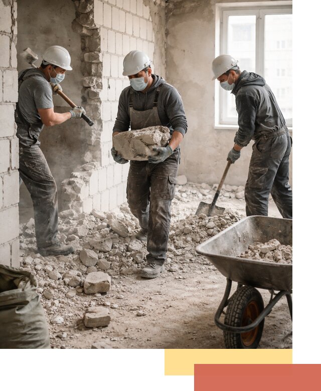 Демонтаж блочных перегородок в Сегеже быстро и аккуратно