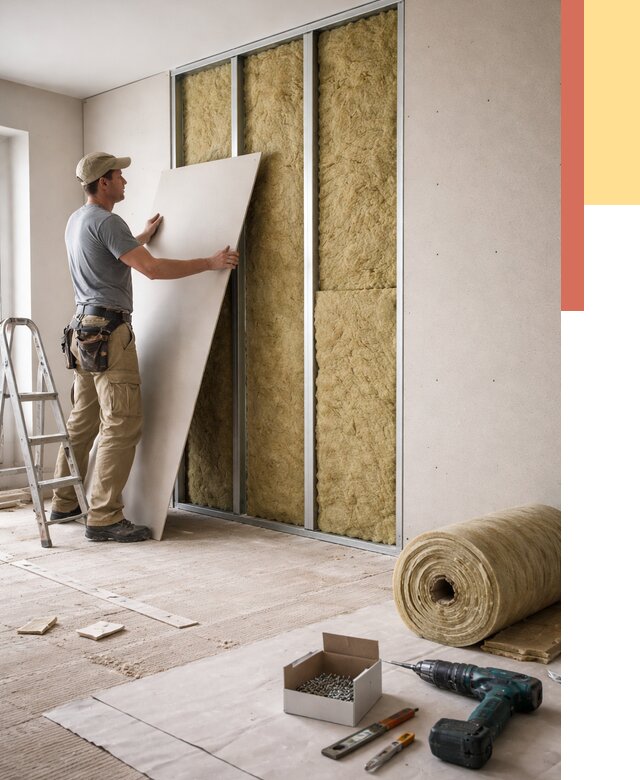 Перегородка из гипсокартона с шумоизоляцией в Сегеже от 3246 руб. | ОТДЕЛОЧНИК-Сгж