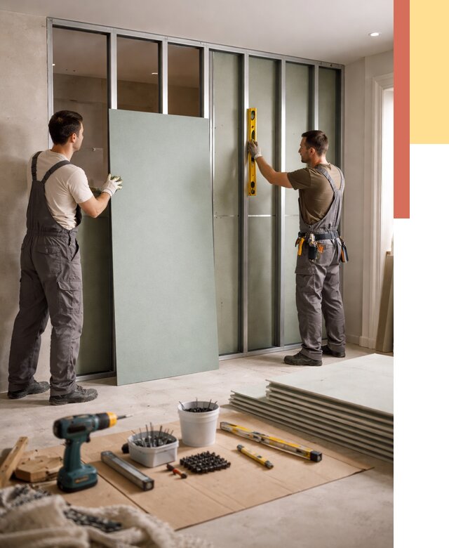 Перегородка из влагостойкого гипсокартона в Сегеже от 4994 руб. — монтаж под ключ | ОТДЕЛОЧНИК-Сгж