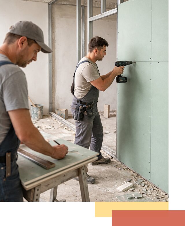 Перегородки из влагостойкого гипсокартона под ключ в Сегеже