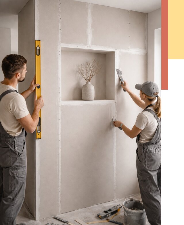 Перегородка из гипсокартона с нишей в Сегеже от 3382 руб. под ключ | ОТДЕЛОЧНИК-Сгж