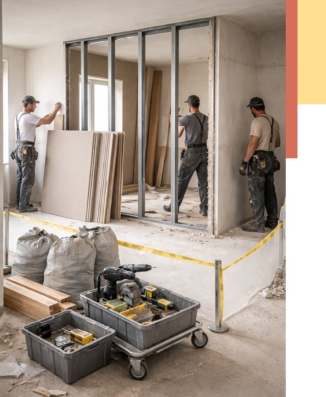 Перенос гипсокартонной перегородки в Сегеже под ключ от 4682 руб. | Демонтаж и монтаж – ОТДЕЛОЧНИК-Сгж