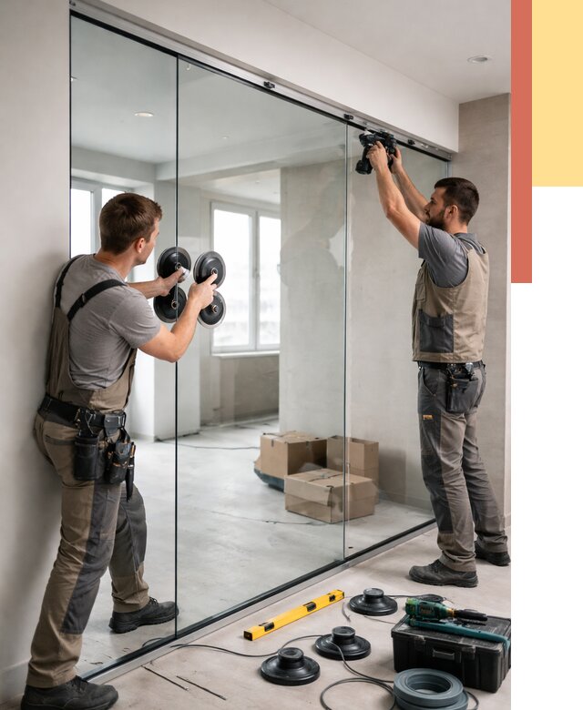 Монтаж стеклянных перегородок в Сегеже от 6763 руб. | ОТДЕЛОЧНИК-Сгж