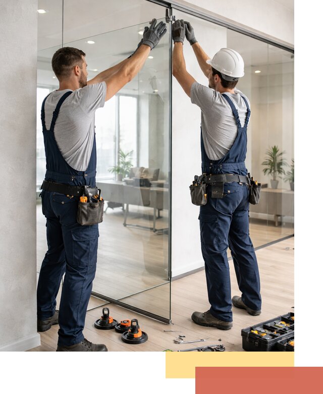 Безрамные стеклянные перегородки под ключ в Сегеже