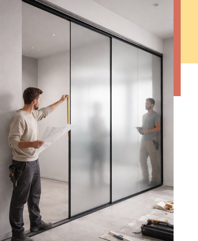 Матовые стеклянные перегородки в Сегеже от 8844 руб. — монтаж и установка | ОТДЕЛОЧНИК-Сгж