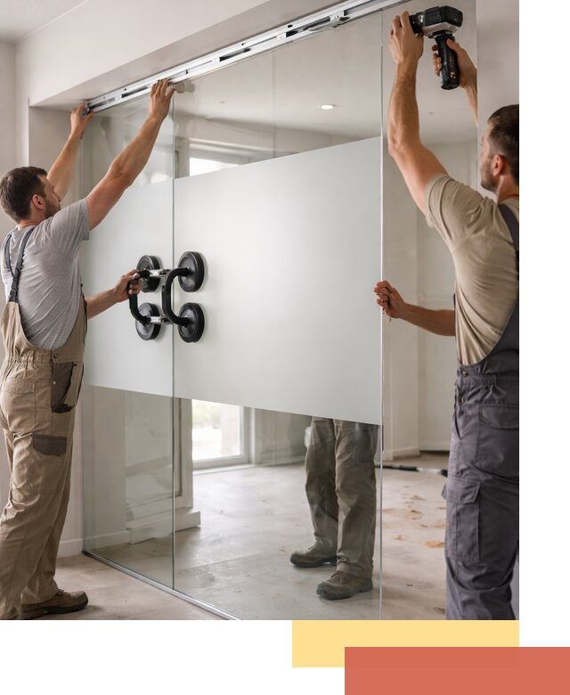 Матовые стеклянные перегородки под ключ в Сегеже