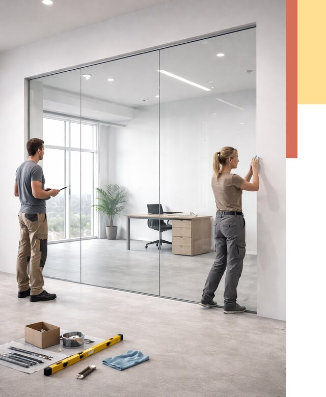 Перегородки из закаленного стекла в Сегеже от 9885 руб. под ключ | ОТДЕЛОЧНИК-Сгж