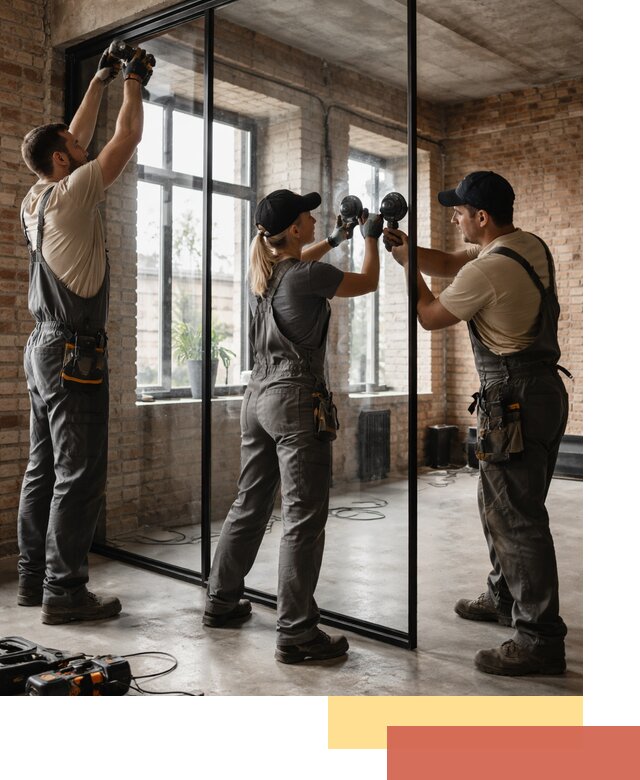 Стеклянные перегородки лофт — изготовление и монтаж в Сегеже