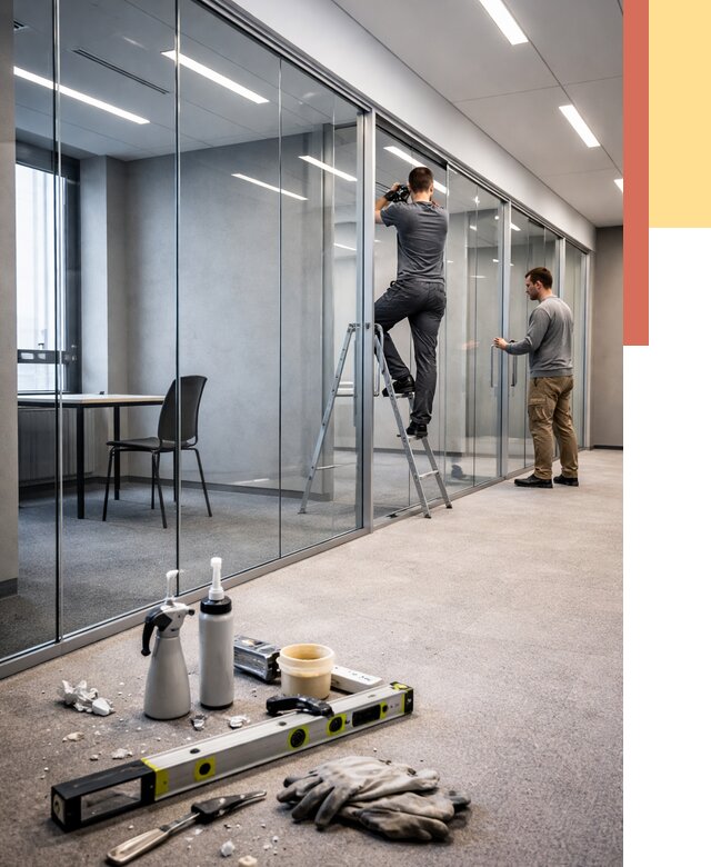 Стеклянные офисные перегородки в Сегеже от 8844 руб. — монтаж и установка | ОТДЕЛОЧНИК-Сгж