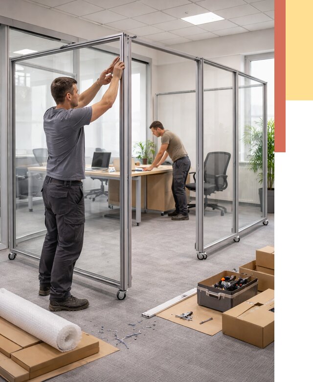 Мобильные офисные перегородки в Сегеже от 13006 руб. — установка под ключ | ОТДЕЛОЧНИК-Сгж