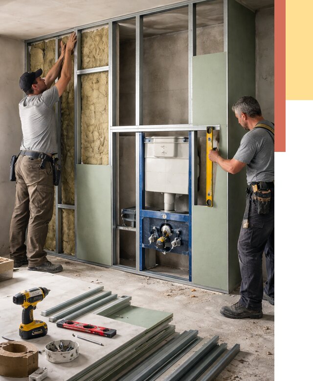 Установка сантехнических перегородок в Сегеже от 8844 руб. | ОТДЕЛОЧНИК-Сгж