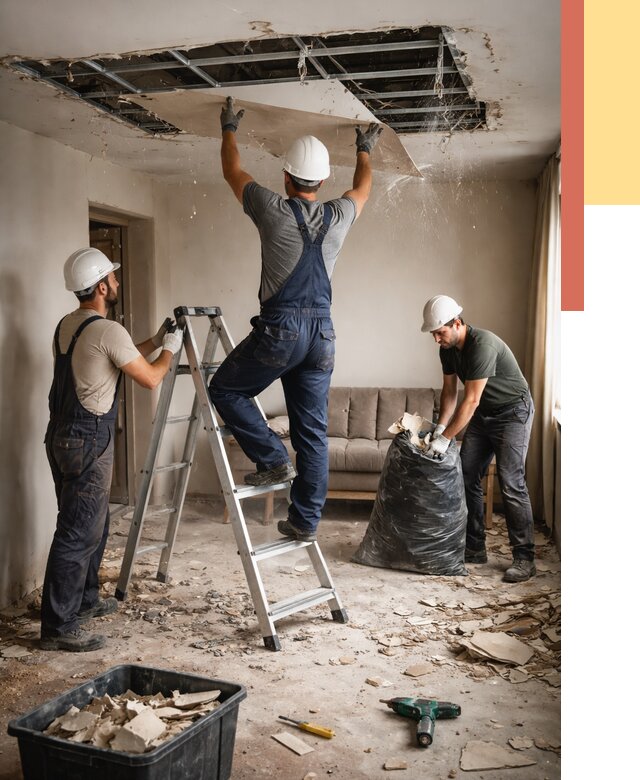 Демонтаж гипсокартонного потолка в Сегеже от 437 руб. за м2 — ОТДЕЛОЧНИК-Сгж