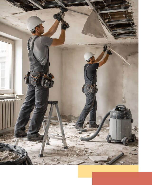 Демонтаж гипсокартонного потолка в Сегеже быстро и аккуратно